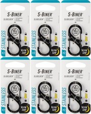 Nite Ize S-Biner SlideLock Stainless Steel Carabiner 2 - Black 6-Pack 
