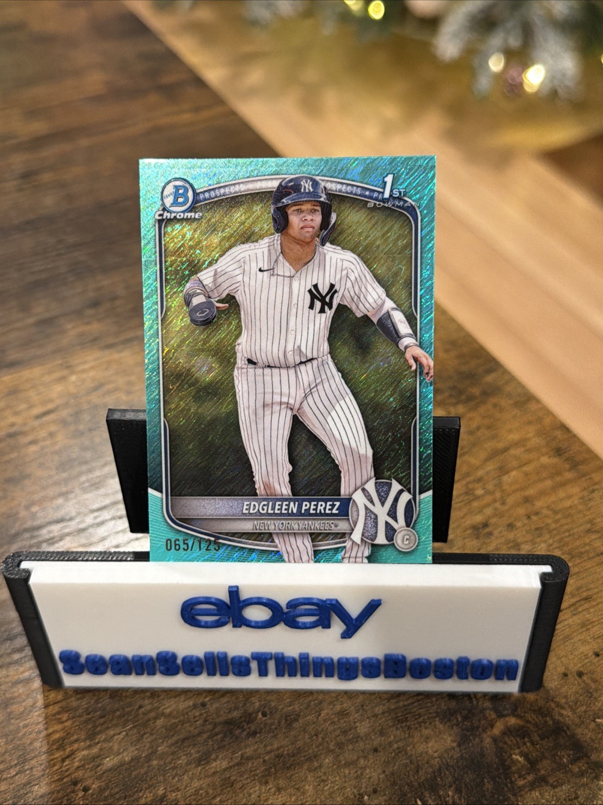 2025 Bowman Chrome Edgleen Perez #BCP-80 Aqua Shimmer Refractor /125 (RC)