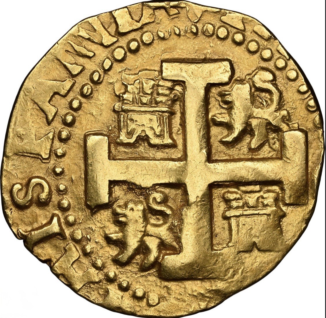 PERU 1719 PHILIP V 8 ESCUDOS NGC 58 COB DOUBLOON PIRATE GOLD COIN