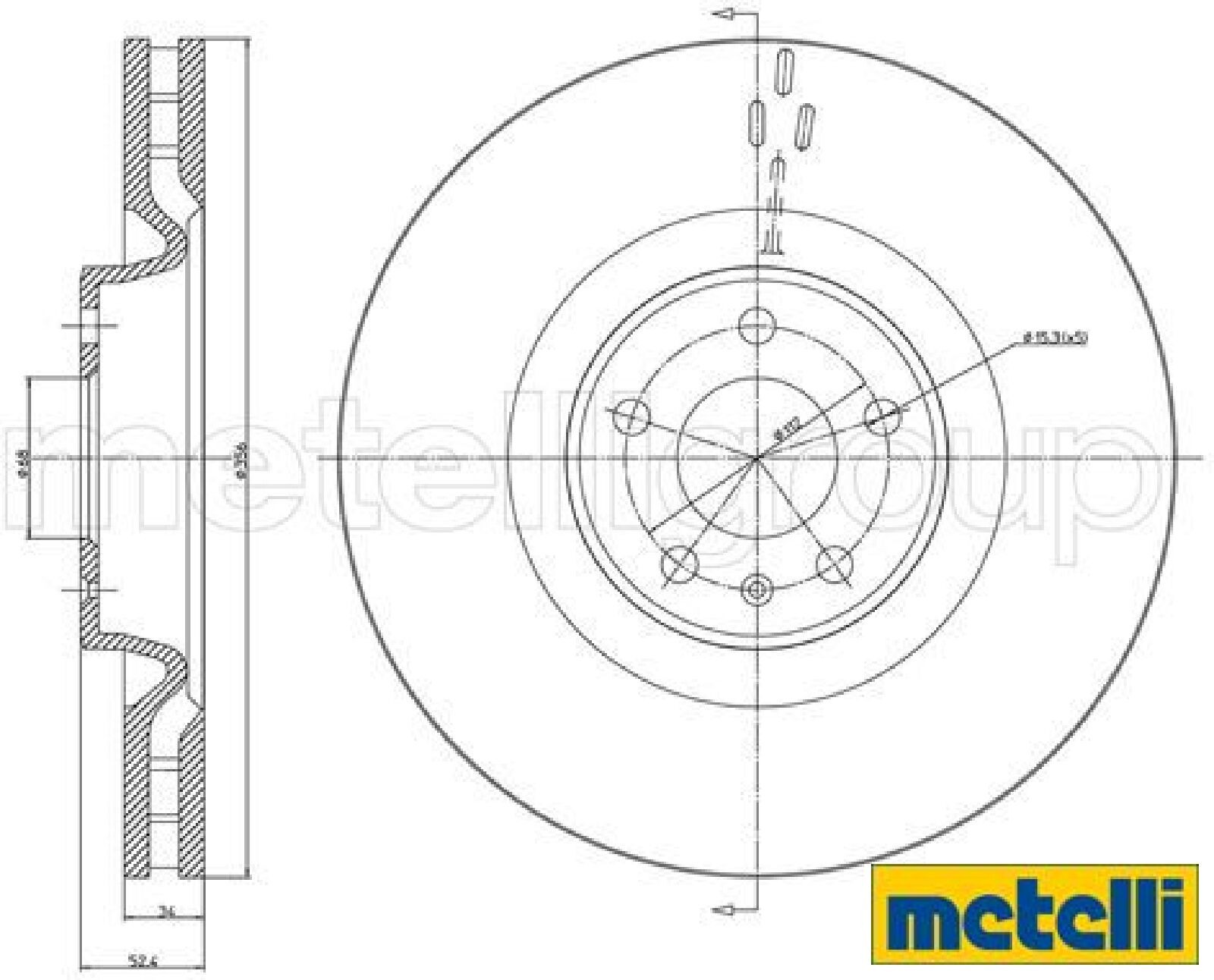 2x Bremsscheibe metelli 23-1085C 2 Bremsscheiben für Audi