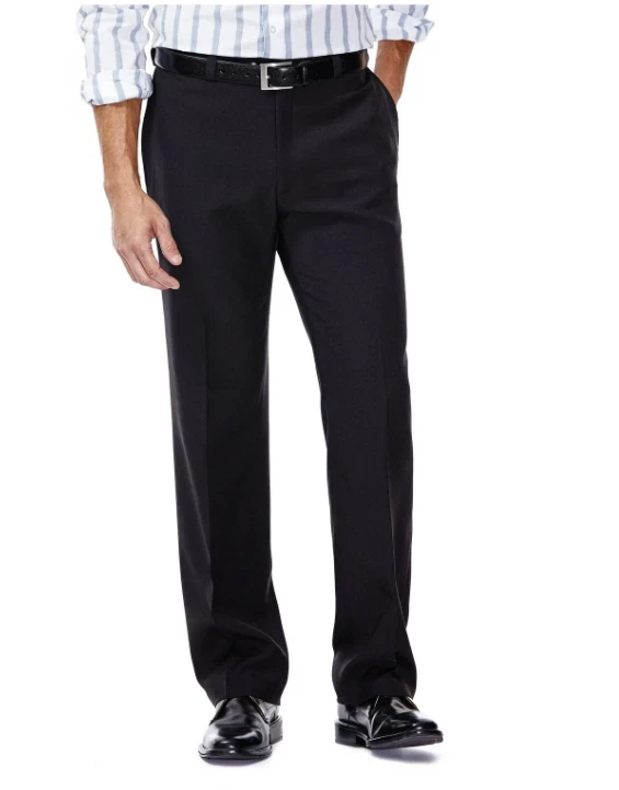 Haggar Men's Reprieve Stria E Clo Dress Pant, Style#HO00218, Size 38WX34L, Black