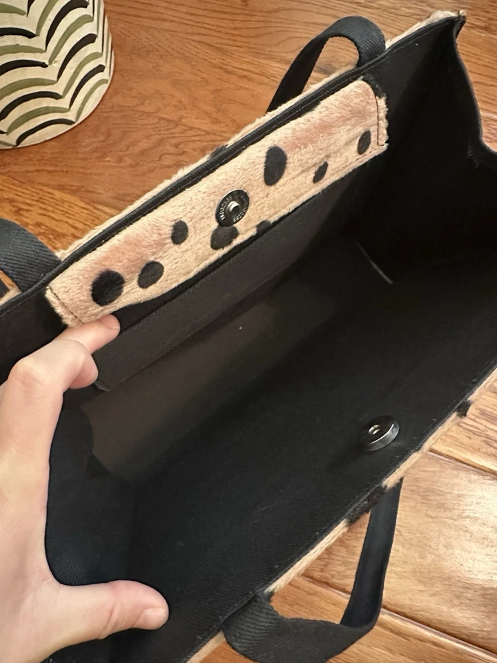 Bolso de Hombro Bolso de Mano RARO Vintage Kate Spade Estampado Animal Cuero Borde Y2K Foto 3 de 4