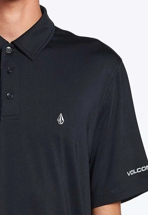 VOLCOM HAZARD PERF Men's S/S Polo Shirt - BLK - Small - NWT - LAST ONE - Image 3 of 3