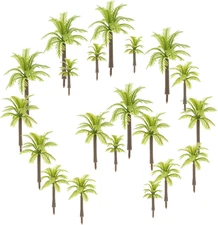 20Pcs Miniature Coconut Palm Model Trees, Mini Green Tree Model Plants Rainfores