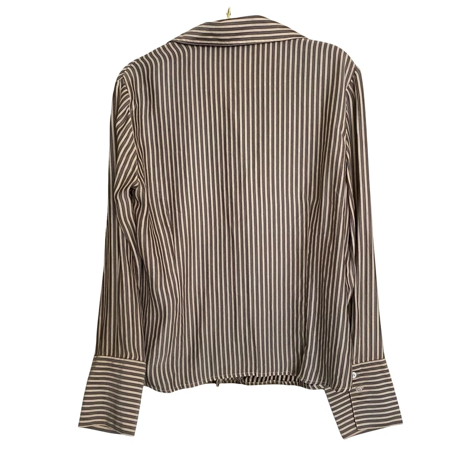 VALERIE STEVENS в полоску шелк рубашка на пуговицах блузка женщин размер 14 - Изображение 2 из 4
