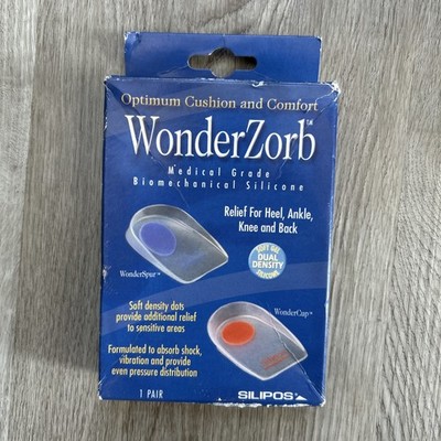 WonderZorb Shoe Inserts Wonder Spur Silicone Heel Cups Medium Womens 6-9 Mens 7