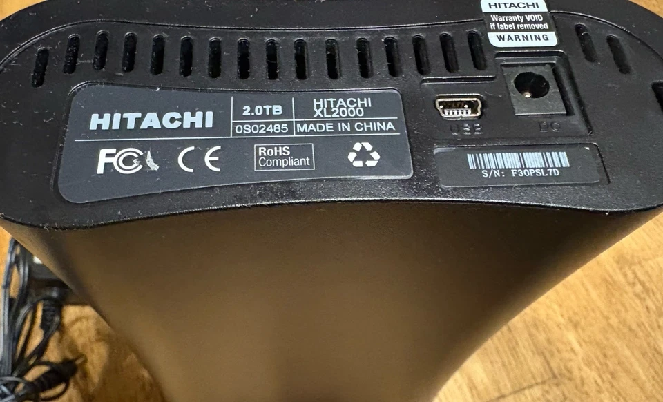 Hitachi XL2000 2TB Desktop External USB Hard Disk Drive W/ac Adaptor - Image 4 of 4