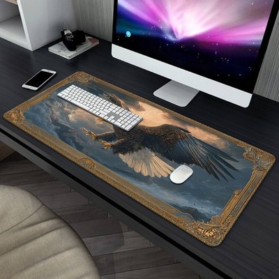 40*90cm Eagle In Sky Art Pad for Desk, Gaming, Office Decor, Non-Slip Rubber Bas