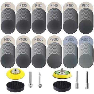 240Pcs 2 Inch Sanding Discs, Assorted 80 to 5000 Grit Silicon Carbide Hook & ...