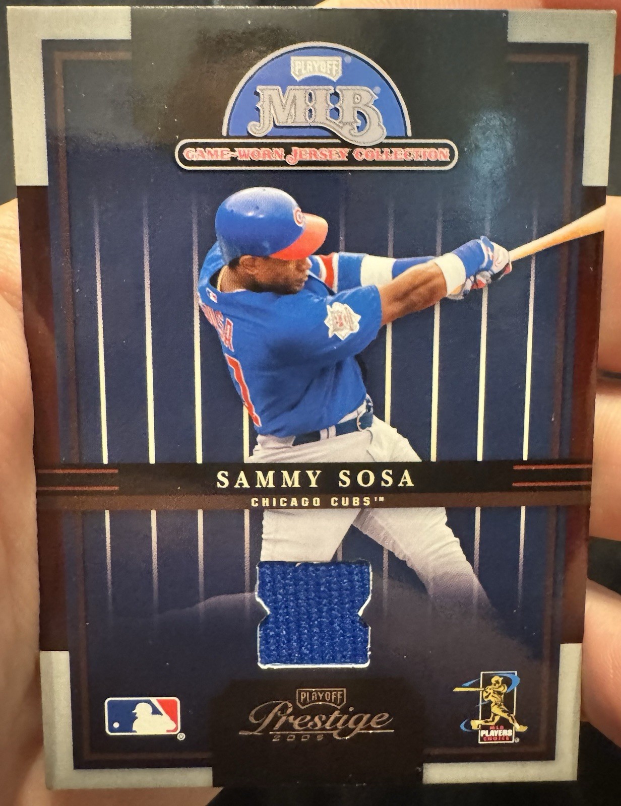 Sammy Sosa Game Used Jersey Card 2005 Donruss Playoff Prestige Chicago Cubs #15
