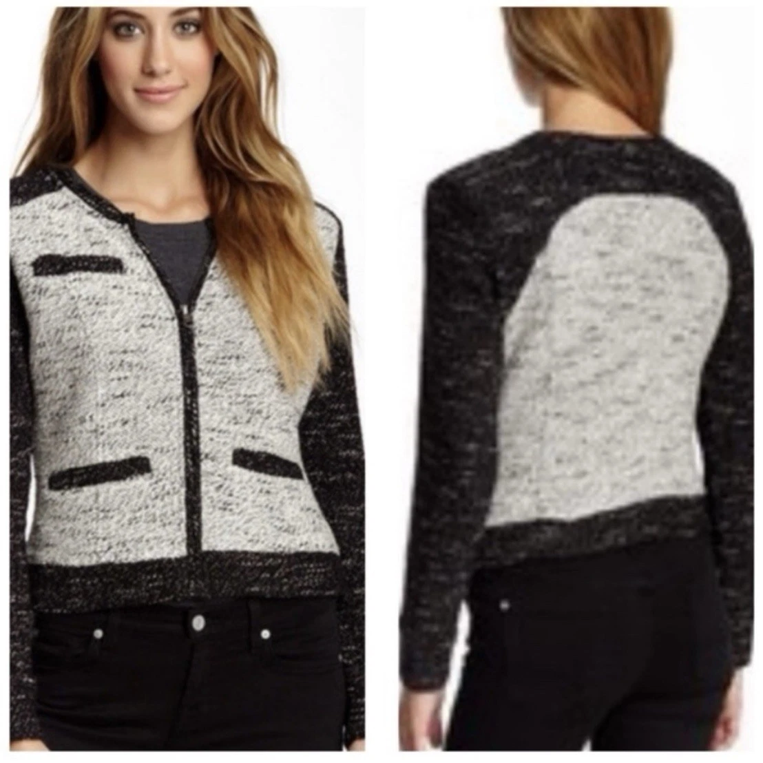 Giacca in tweed stile Chanel Boucle taglia S