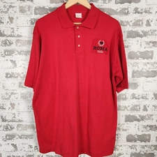 ITS Roma Italia Polo Shirt Mens XL Red Short Sleeve Casual Collared  Embroidered