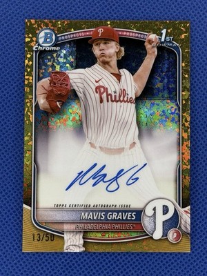 2025 Bowman Chrome Mavis Graves 1st Gold Mini-Diamond Refractor AUTO 13/50 *READ