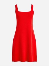 NWT J. Crew Red Squareneck Knit Mini Sweater Dress A-Line Size Medium