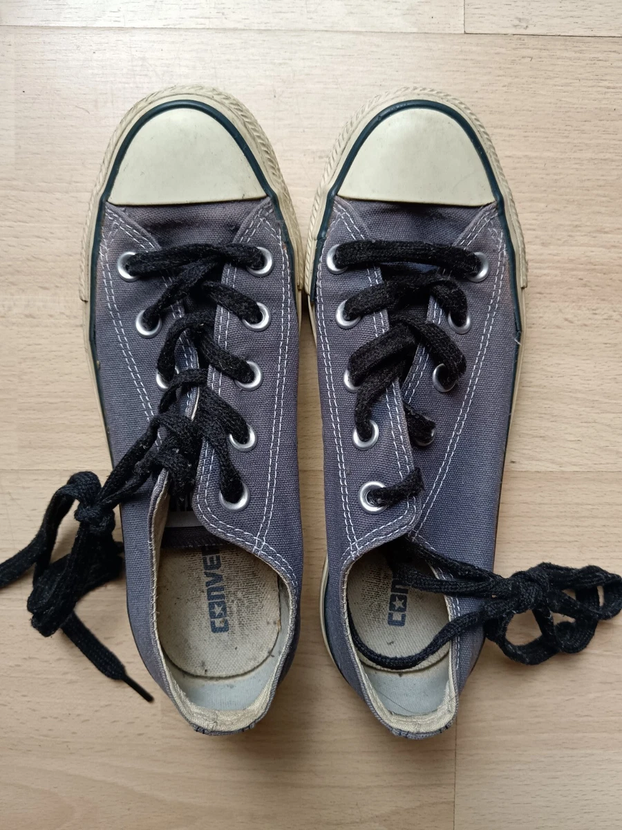 Faded Navy Blue Size 4 Converse Low Top All Star Trainers Fair Condition Vintage