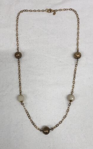 ITAOR Sterling Silver Vermeil Bead Necklace 24” Lo