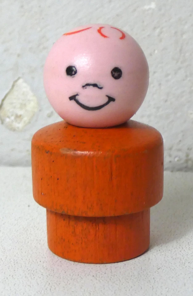 Fisher Price Vintage rare personnage petit garçon bois little people - Photo 1/4