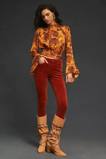 Anthropologie Pilcro High-Rise Skinny Corduroy Pants Jeans Rust Cords 32 NWT