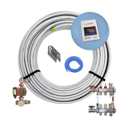 WATER UNDERFLOOR HEATING 40m2 2 PORT/ROOM 200m DIY WET PEX-AL-PEX PIPE ...