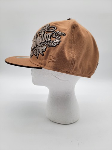 New Era Boston Red Sox Royale Old English Wheat Brown Fitted Hat 7 5/8 - Picture 5 of 21