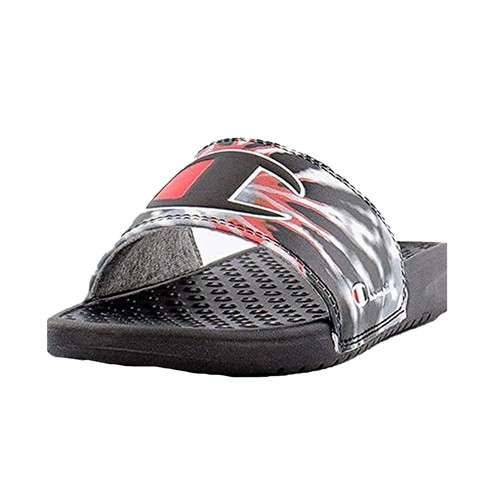 Champion Unisex Kids Super Tiedye Slides Black/Scarlet Cp101195P, Size 12 - Picture 4 of 5