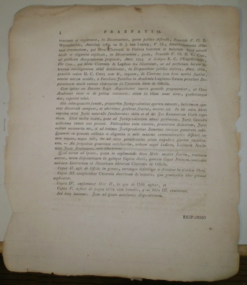 1818, 1st, FRANCISCUS BINKES, RESPONSIO ad QUAESTIONEM JURIDICAM, CICERO, RARE - Image 3 of 4
