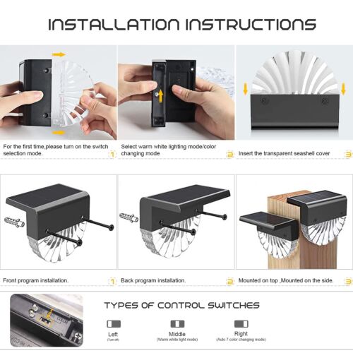 4 LED Solarleuchten Lichtspiel außen Garten Balkon Tisch Treppe Deko Lampen DHL - Bild 7 von 13