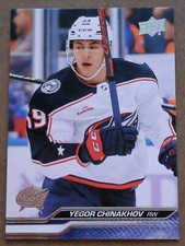Yegor Chinakhov 2023-24 Upper Deck Series 1 Card #54 Blue Jackets