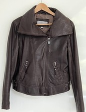 Marc New York Andrew Marc Womens Soft Brown Leather Biker Jacket Size L