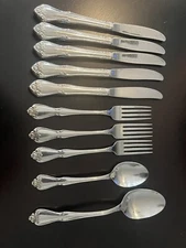 1881 Rogers Stainless Oneida LTD True Rose 10 Pieces