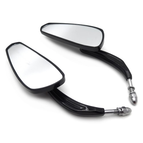Black 8mm Rear View Side Mirrors Fit For Harley Touring Road Glide King Electra - Picture 4 of 7