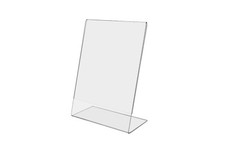 Sign Holders Stand Up Acrylic 5" x 7" Pack of 6 Clear Slant Back Photo or Ad