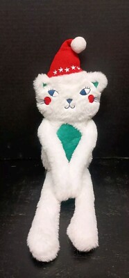 White Plush Elf Kitty Cat Plush Hook/Loop  Paws Wrap Around 21''