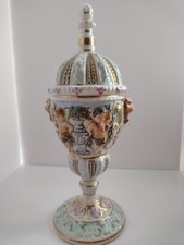 Capodimonte Urnenvase,ALFREDO CIULLI,4 Kerubs,2 Löwenköpfe.3402,1535/288 ITALIEN 