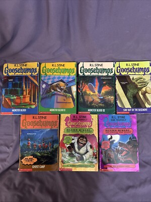 Vintage Goosebumps Paperback Books Lot Of 7 Monster Blood I II III Reader Beware