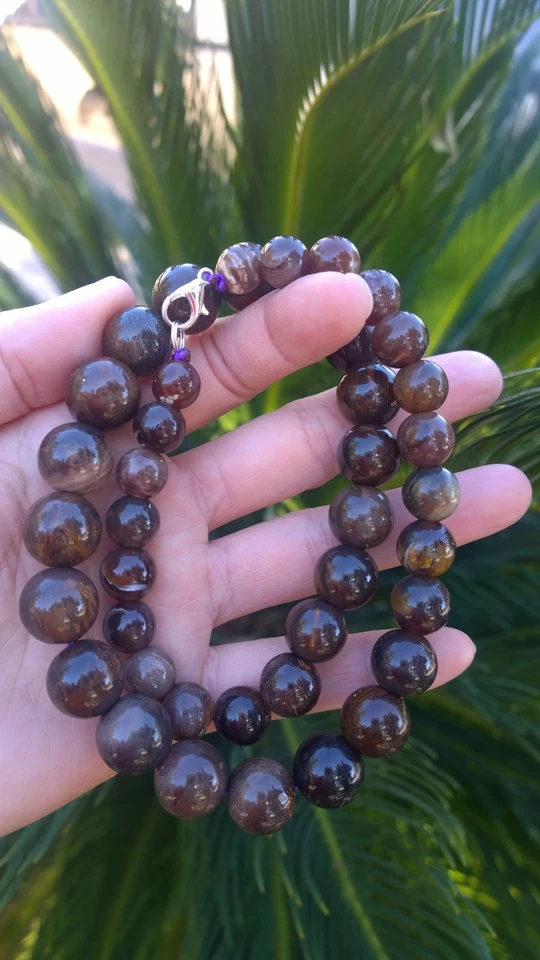 Ожерелье и набор браслетов из натурального бирманского иньинь окаменевшее дерево - Изображение 3 из 4