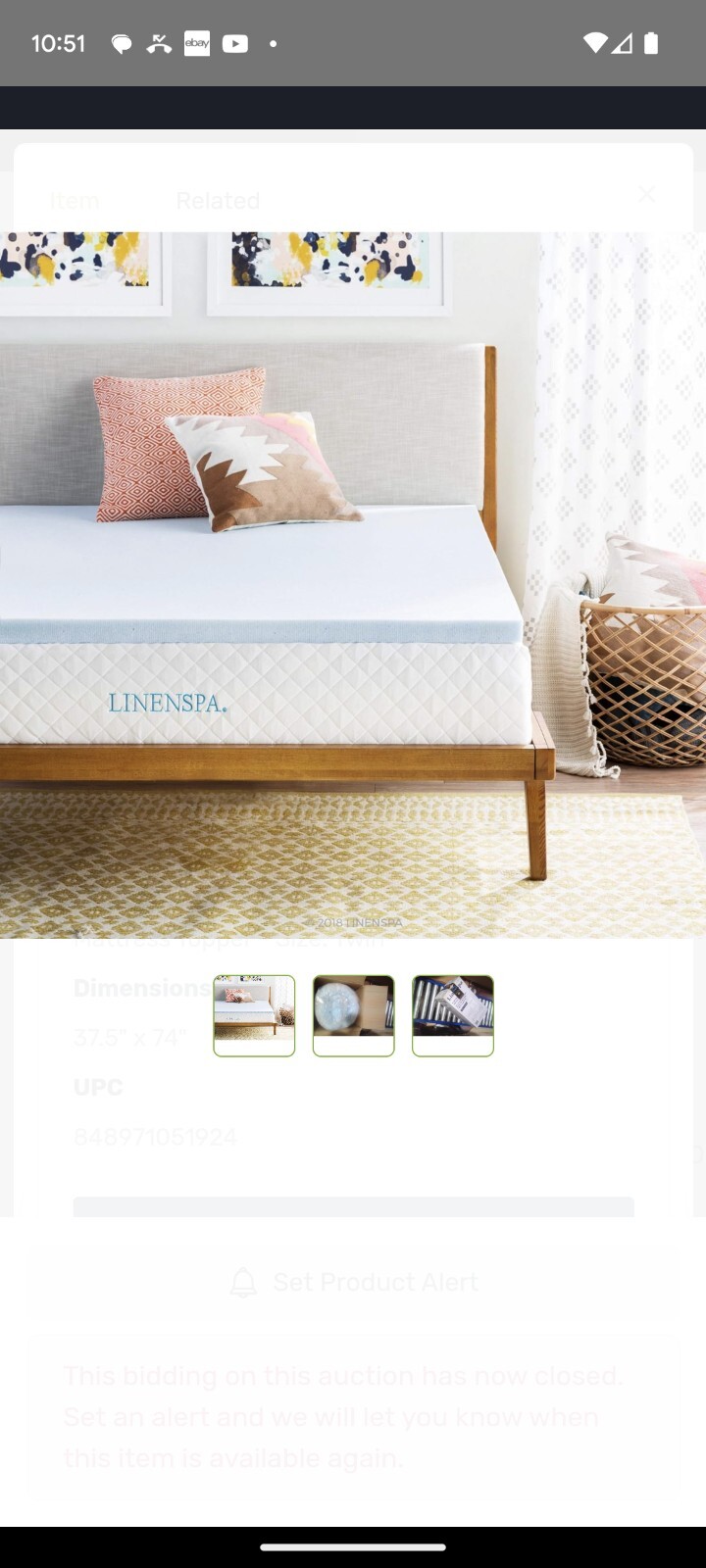 Linenspa 2" Gel Memory Foam Mattress Topper Pad Twin Size Brand New eBay