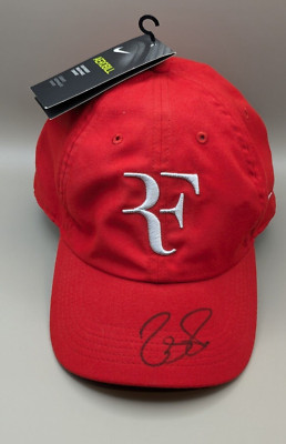 記念グッズ NIKE RF FOUNDATION AUTOGRAPH VISOR RED TENNIS LEGEND ROGER FEDERER signed autographed RED NIKE RF