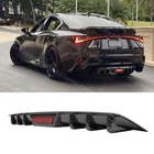 For Lexus IS250 IS350 Carbon Rear Bumper Diffuser Spoiler w LED Tail Stop Light
