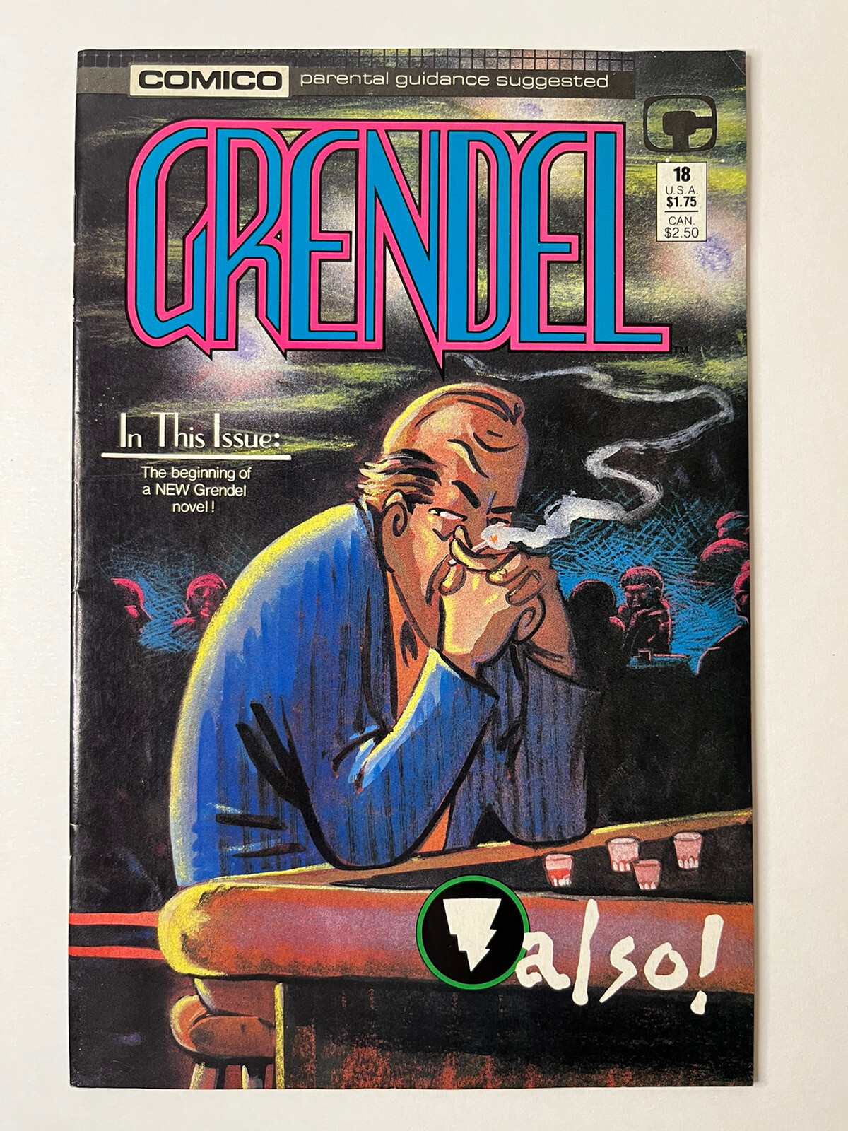 Grendel #18 (Apr 1988) Comico Matt Wagner – New Grendel Novel Begins! ✅ Vintage