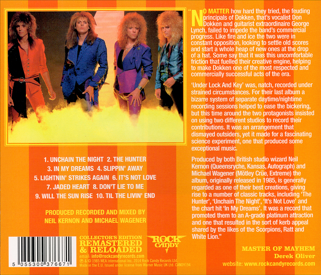 Dokken ~ Under Lock And Key (1985) CD 2014 Rock Candy Records UK