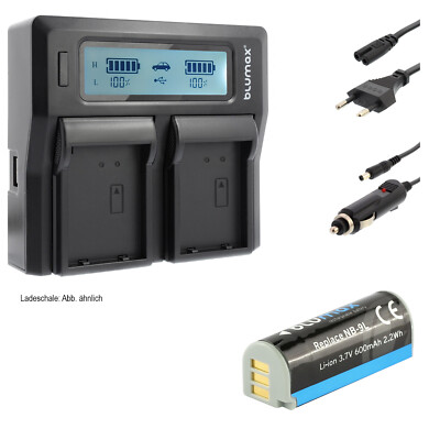 1x Akku + Lader für Canon NB-9L IXUS 1000 1000HS 1100HS 500HS 600 mAh (3,7V)