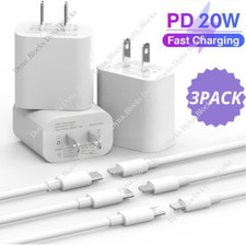 For iPhone 11 12 13 Pro Max/XR/iPad Fast Charger 20W USB-C Power Adapter Cable