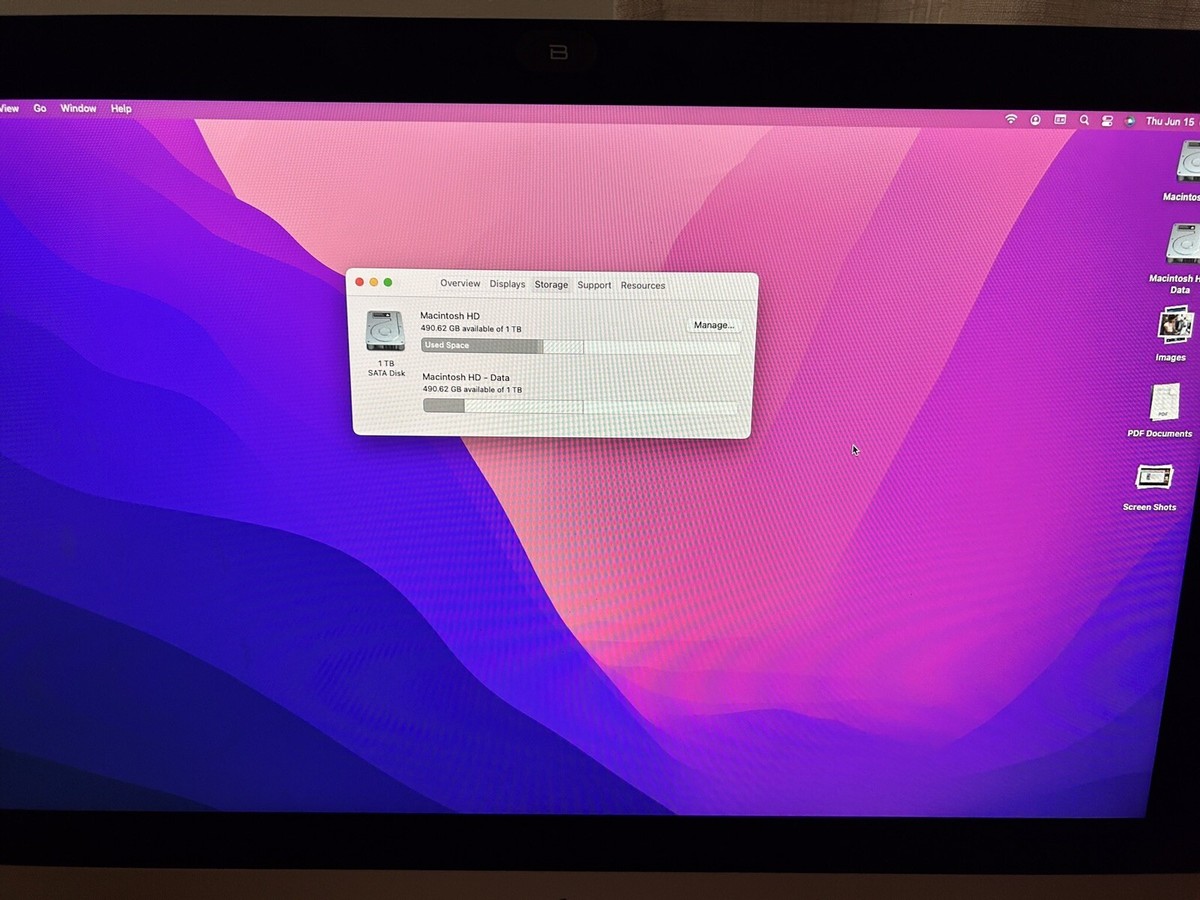 Apple iMac Late 2015 21.5” 8GB RAM 1TB HD | eBay