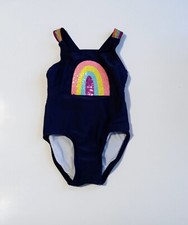 Cat  Jack Girls Navy Rainbow One Piece Swimsuit Size 2T