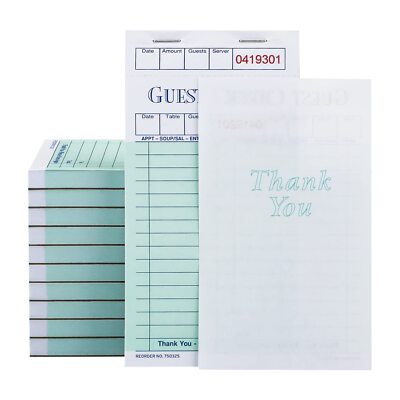 Guest Checks Waitress Notepad for Restaurants 2000 Orders Server Note Pads 20...