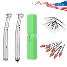 Dental LED High Speed Handpiece 2/4Holes /White Stone/Silicone Polishing Burs FG