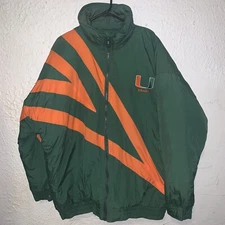 Vintage 90s University Miami Hurricanes GRIP Athletic Full Zip Jacket L
