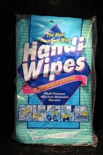 Vintage 1995 Colgate's Handi Wipes Blue All Purpose Cloths 1 Pkg w/ALL 6 Wipes!!