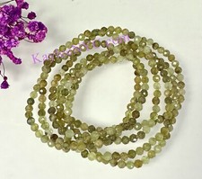 Wholesale 6 Pcs Natural Green Garnet 4mm Faceted 7.5  Stretch Bracelet
